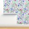 Hummingbird Flower Purple Birds Foliage Green Leaves Garden Large Scale Botanical Blue Bird Cute Animals Spring Summer Custom Removable Wallpaper by Spoonflower Peel & Stick Wallpaper 2FT Wide